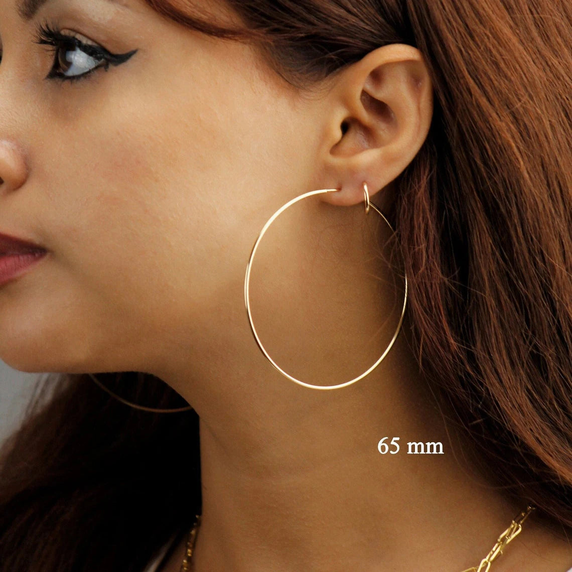 Endless Hoop Earrings - 14k Solid Gold