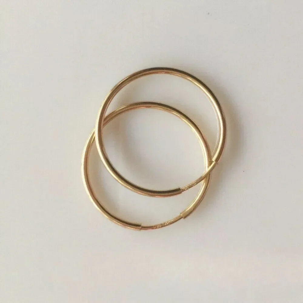 Endless Hoop Earrings - 14k Solid Gold